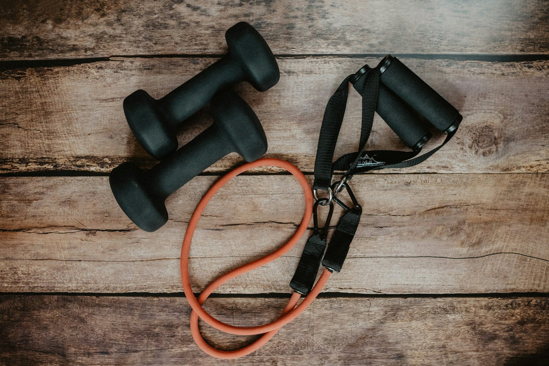 Dumbbells and a resistance band