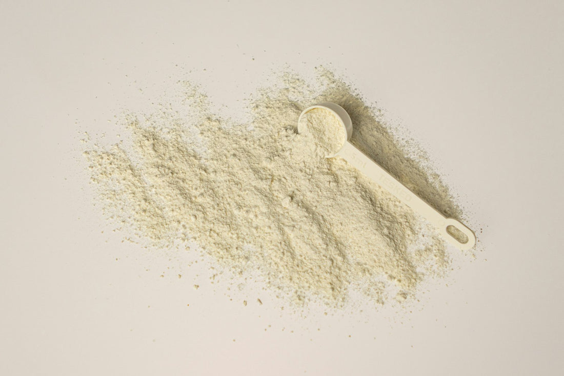 Scoops of supplement powder