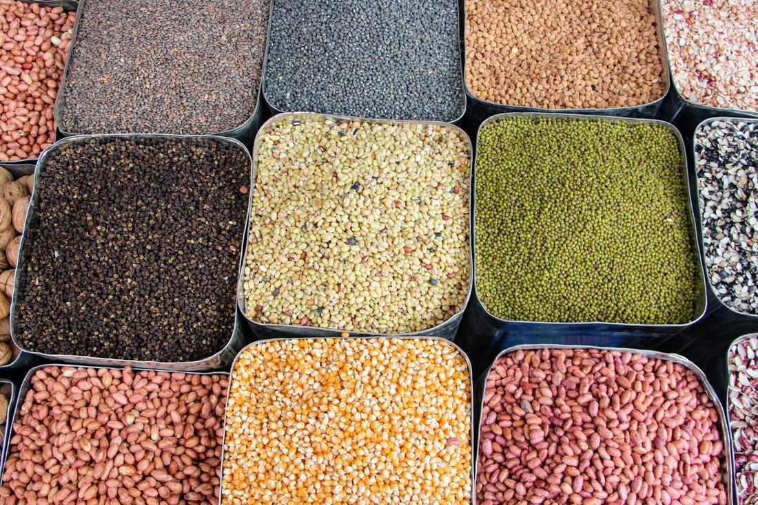 Assorted dried beans, legumes and whole grains