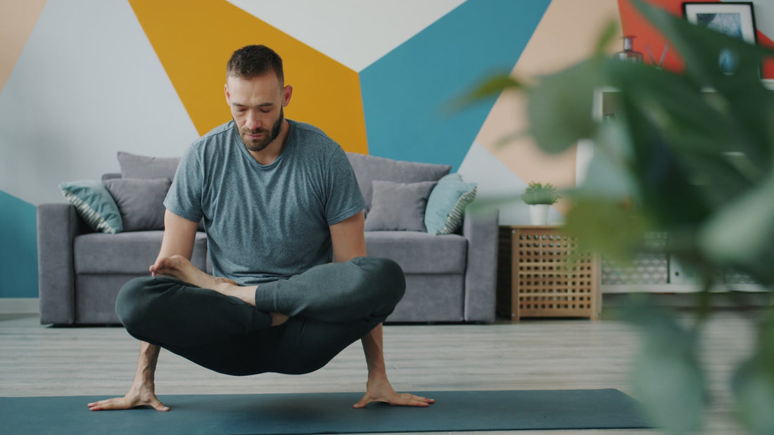 Person exercising on a mat at home