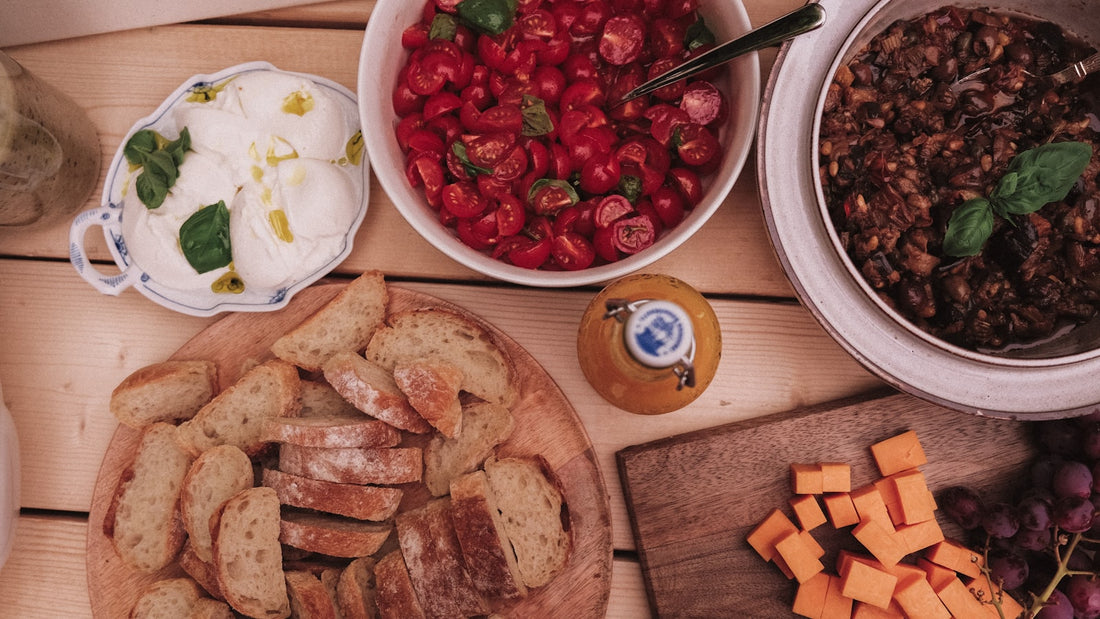 Mediterranean spread of bread, beans and tomatoes